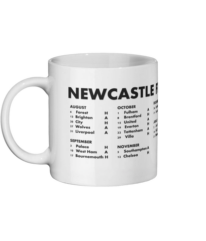 Newcastle United Mug - Newcastle United 2022/23 Fixtures Mug for him/her