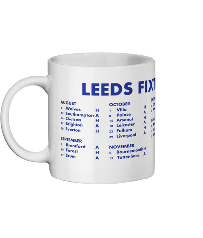 Leeds United Fixtures 2022/23 Mug