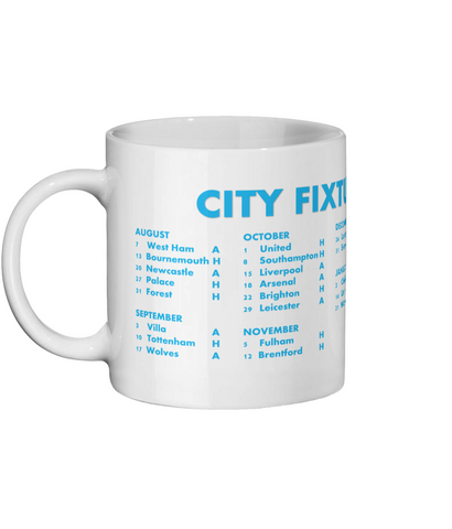 Manchester City Mug - Manchester City 2022/23 Fixtures Mug for him/her