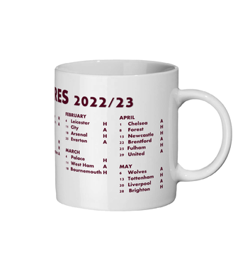 Aston Villa FC Fixture 2022/23 Mug