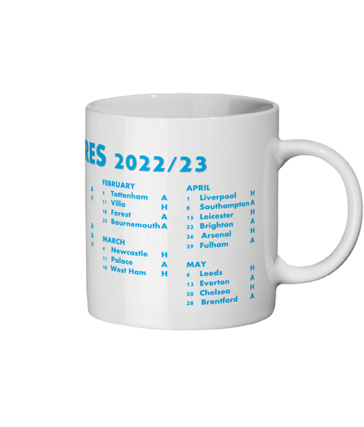 Manchester City Mug - Manchester City 2022/23 Fixtures Mug for him/her