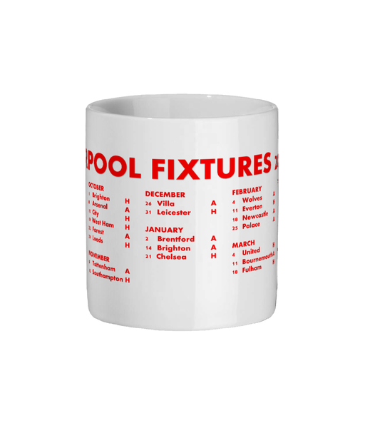 LIVERPOOL FC Mug - Liverpool FC 2022/23 Fixtures Mug for him/her