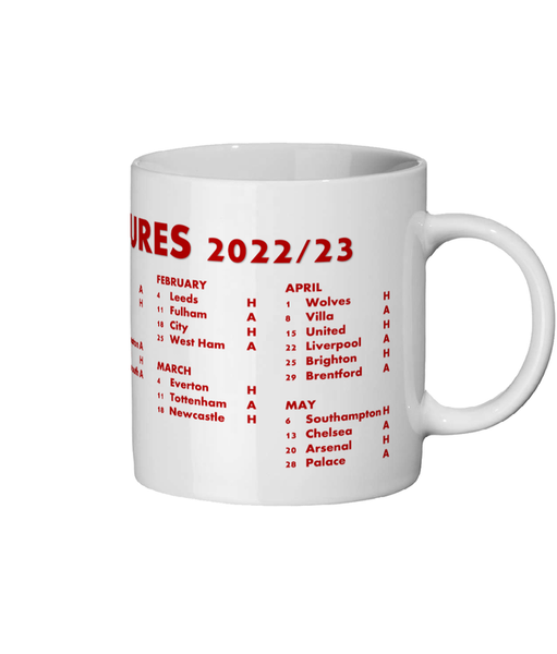 Nottingham Forest Mug - Nottingham Forest 2022/23 Fixtures Mug for him/her