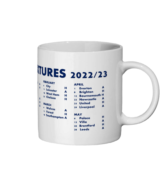 Tottenham Hotspur FC Mug - Tottenham FC 2022/23 Fixtures Mug for him/her